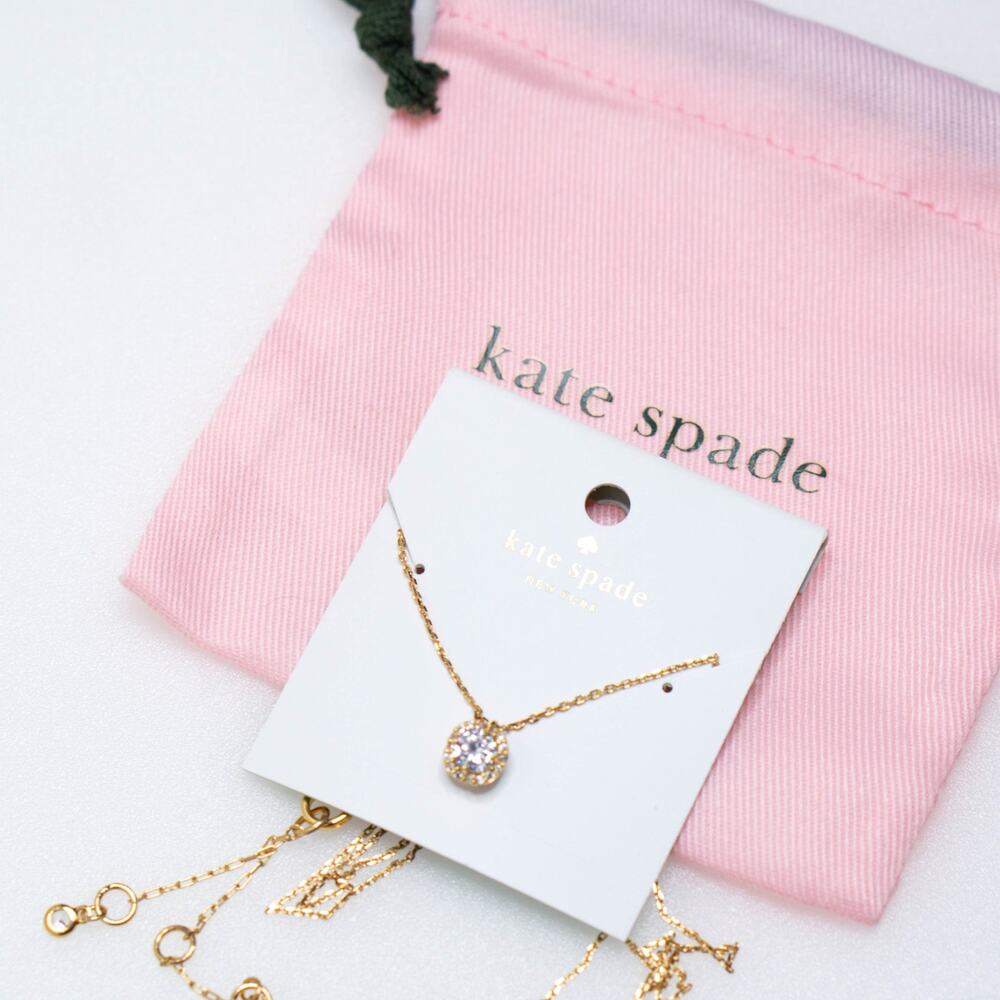 Kate Spade Crystal Pave Round Mini Pendant Necklace